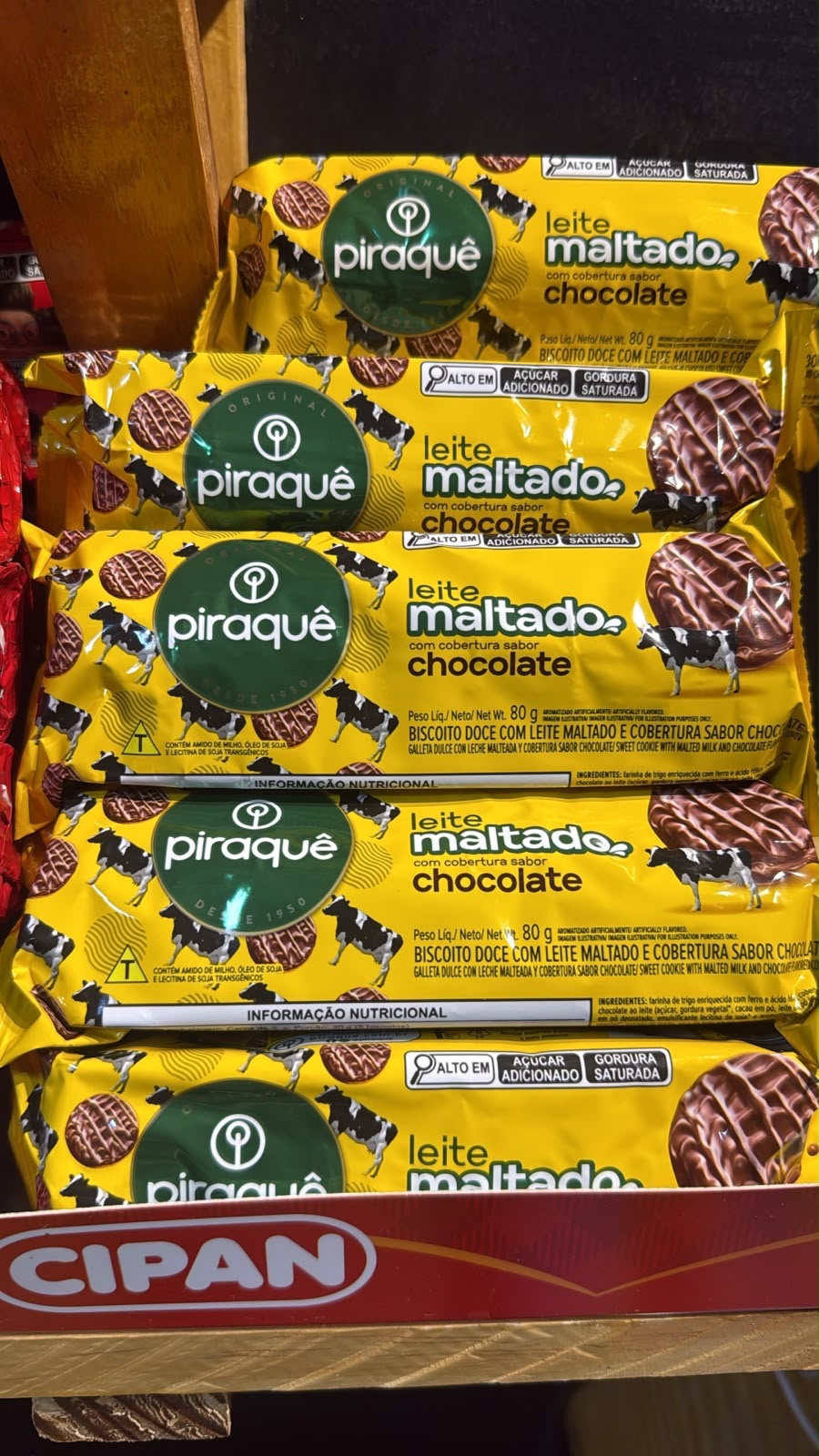 3X BISCOITO PIRAQUÊ - CHOCOLATE